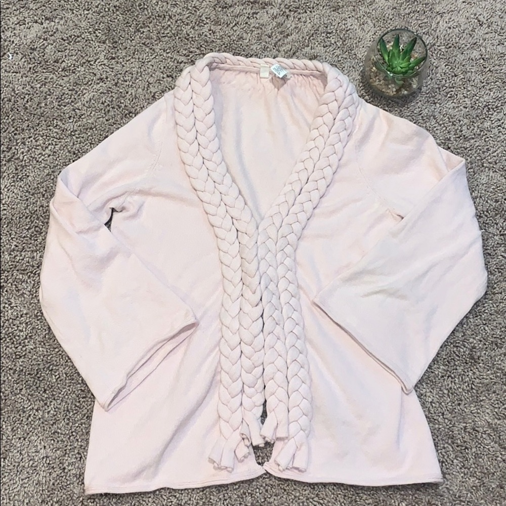 Pink cardigan with braided detail sz. S